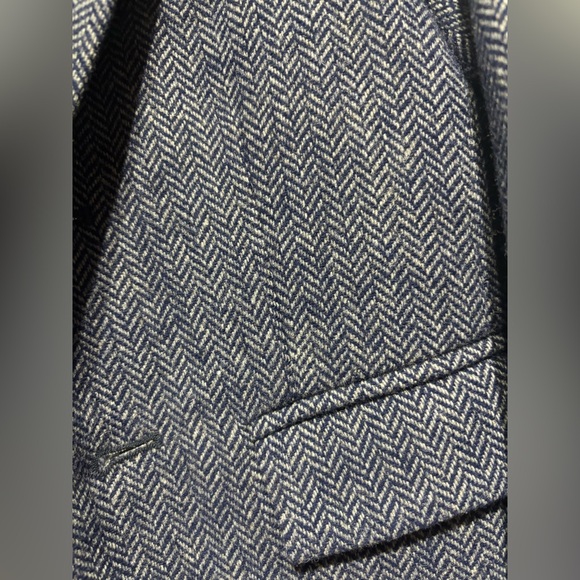 Janie and Jack Navy Herringbone Jacket and pant set - Picture 2 of 6